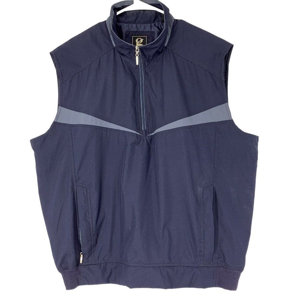 Mens 1/4 zip Golf Vest Size XL Blue Athletic Pullover Gear for Sports  3153